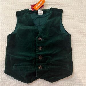 Gymboree Emerald Green Velvet Button Vest